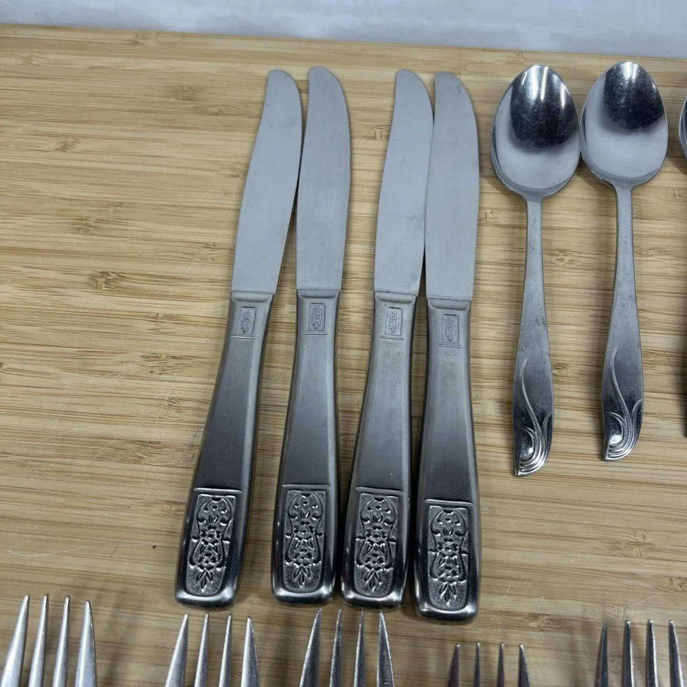 22-piece flatware lot in the Finale pattern by‎ Japan N.S. Co. Stainless Steel